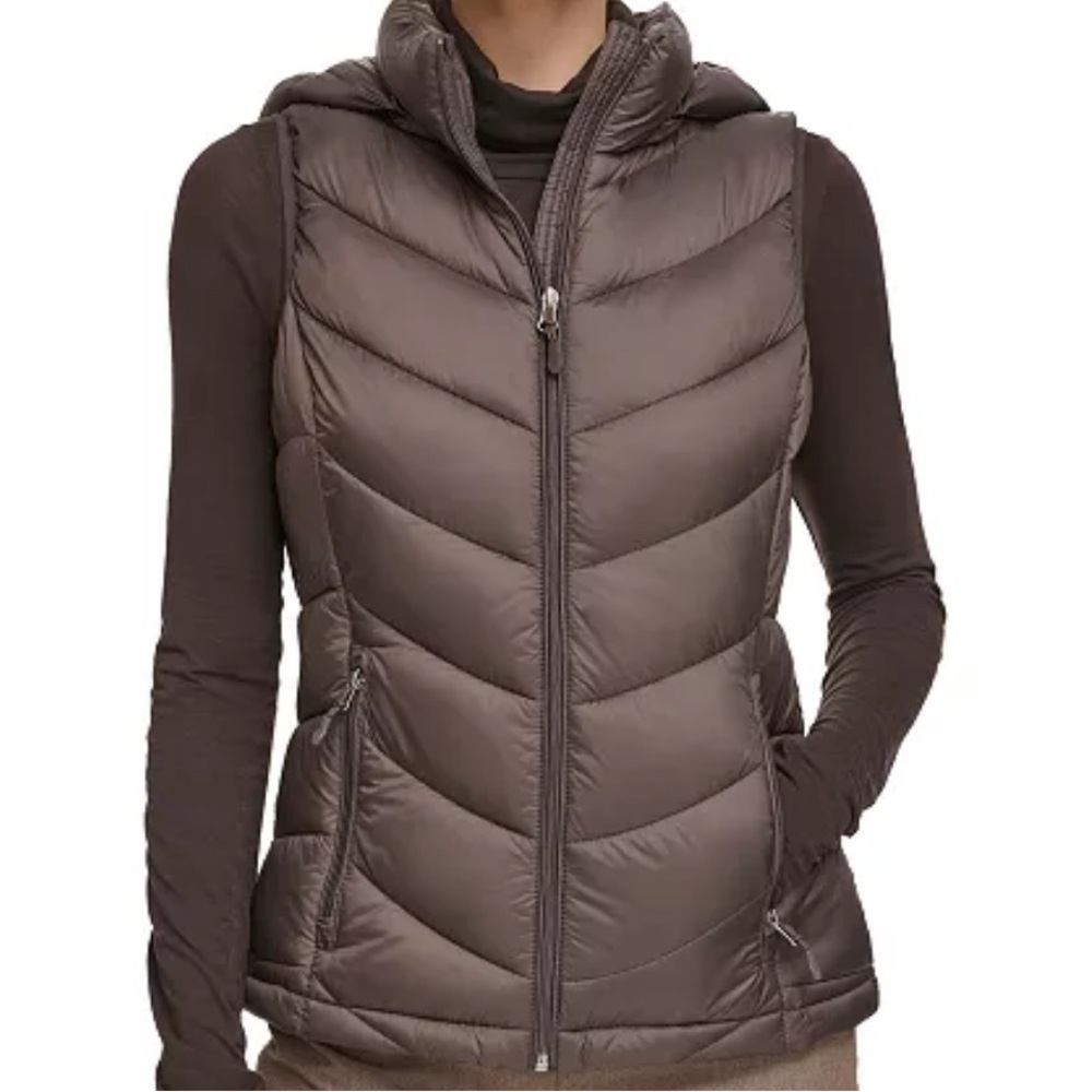 Keep so cozy in this puffer vest from Charter Club in color Chocolate .